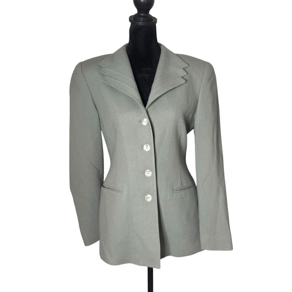 Vintage ‎ Bicci Florine Watcher Blazer Womens 4 Wool Mother Of Pearl Buttons
